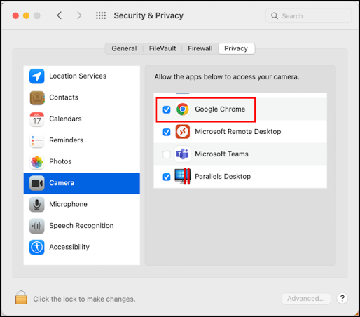 How to enable Camera access